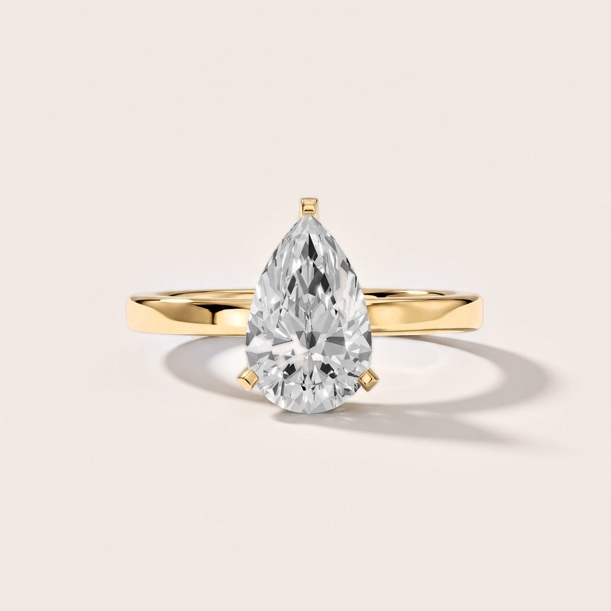 Liana Solitaire Claw Prong Pear Diamond Engagement Ring in Yellow Gold [studio-metal-20261024]