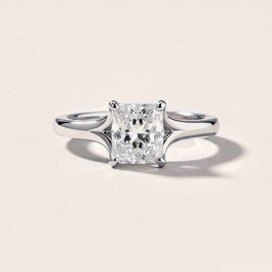 Nell Split Shank Solitaire Radiant Diamond Engagement Ring in Platinum [studio-metal-20261024]