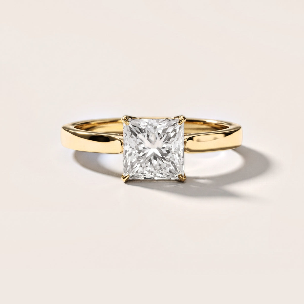 Isabella Bloom Solitaire Princess Diamond Engagement Ring in Yellow Gold [studio-metal-20261024]
