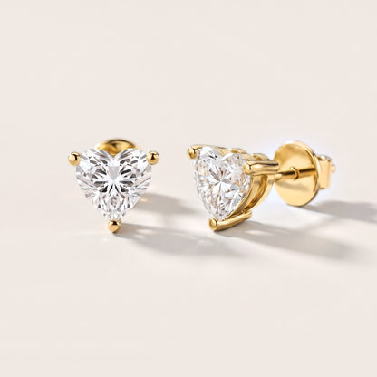 Iris Three-Prong Heart Diamond Earrings in Yellow Gold [studio-metal-20261024]
