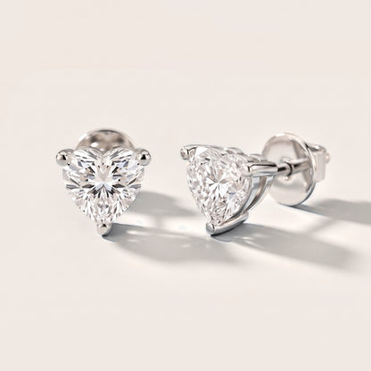 Iris Three-Prong Heart Diamond Earrings in Platinum [studio-metal-20261024]