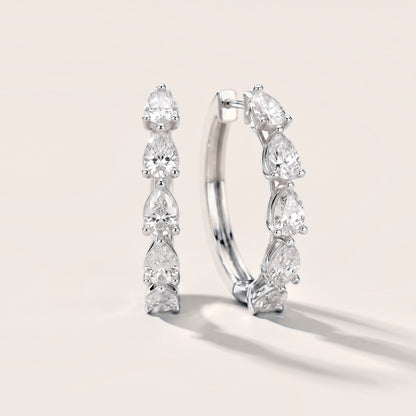 Pear Diamond Hoop Earrings in Platinum [studio-metal-20261024]