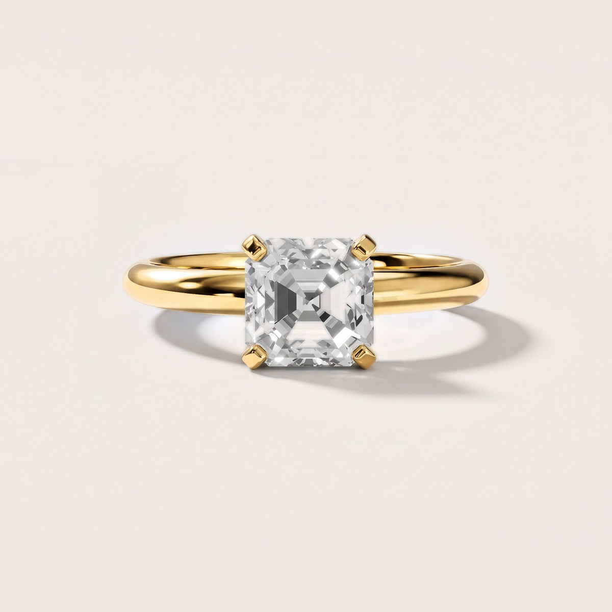 Elena Solitaire Asscher Diamond Engagement Ring in Yellow Gold [studio-metal-20261024]
