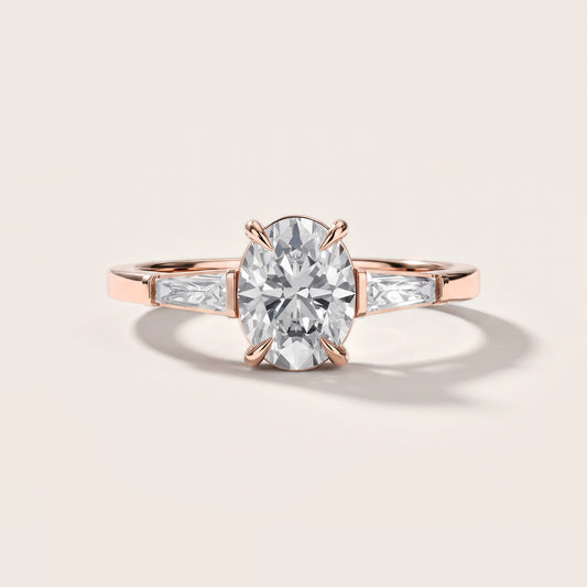 Winnie Three-Stone Oval Diamond Engagement Ring in Rose Gold [studio-metal-20261024]
