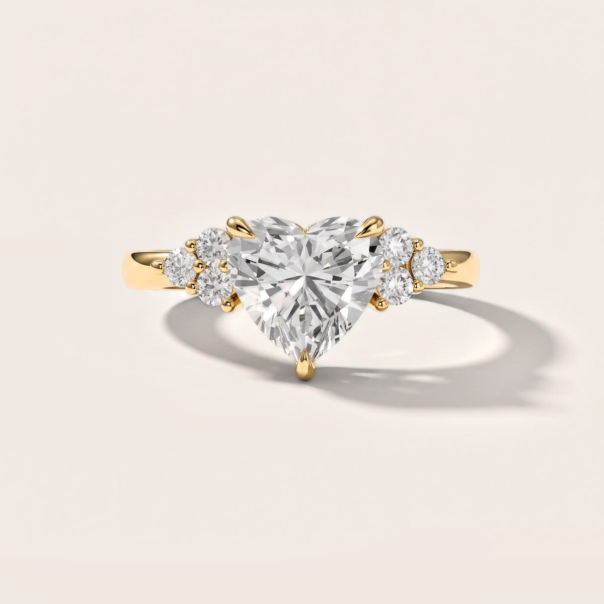 Anya Sidestone Cluster Heart Diamond Engagement Ring in Yellow Gold [studio-metal-20261024]