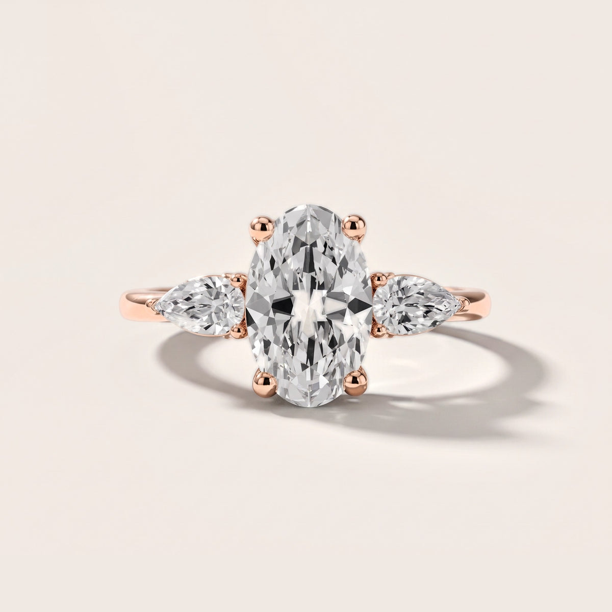 Faye Three-Stone Trellis Oval Diamond Engagement Ring in Rose Gold [studio-metal-20261024]