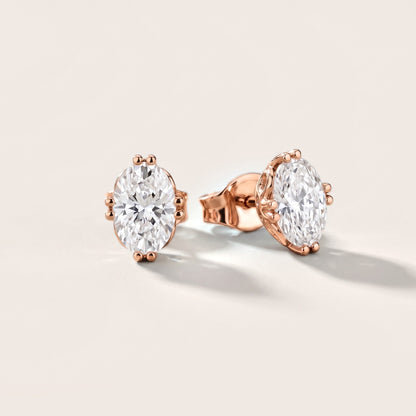 The Meridian Oval Diamond Earrings in Rose Gold [studio-metal-20261024]