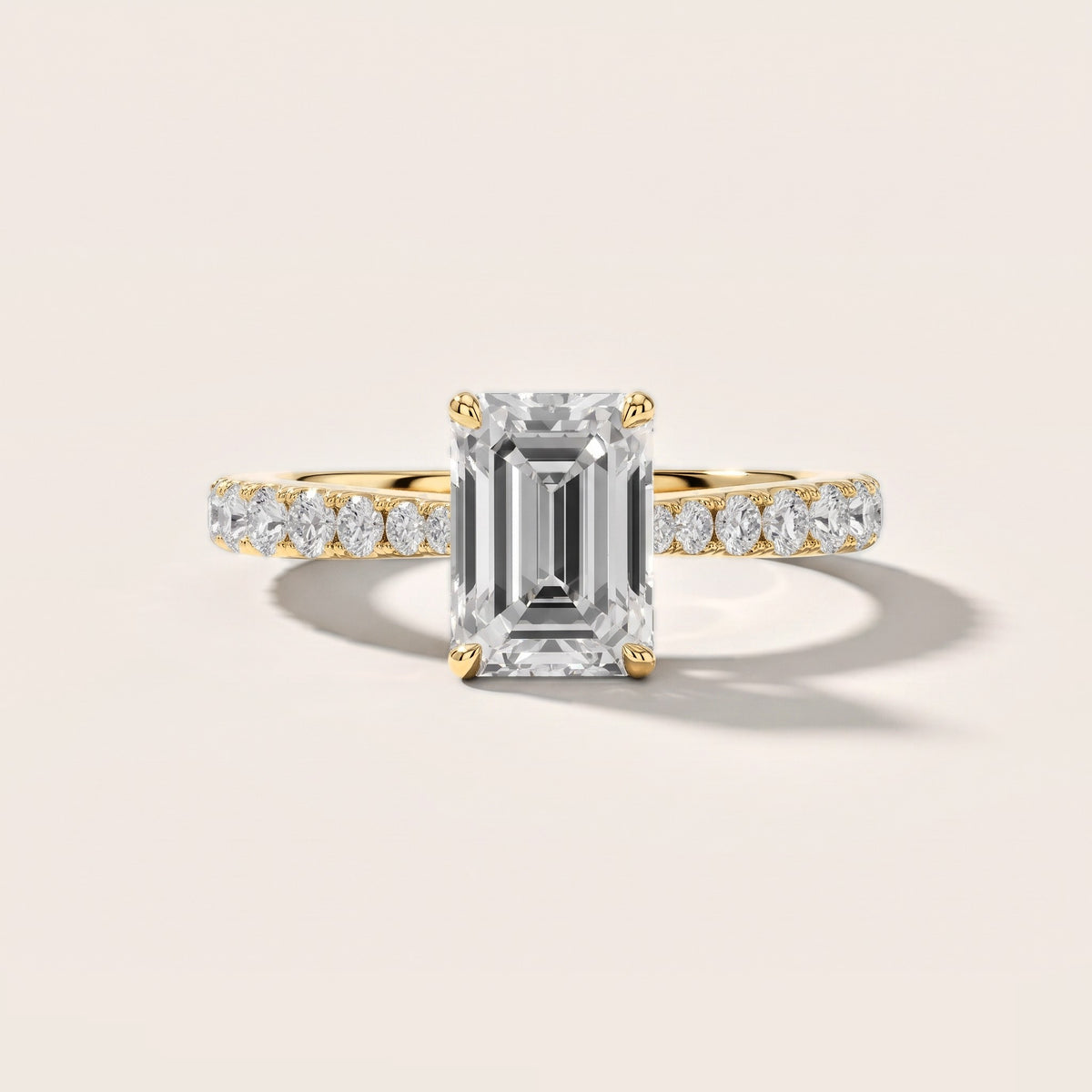 Gia Hidden Halo Pavé Emerald Diamond Engagement Ring in Yellow Gold [studio-metal-20261024]