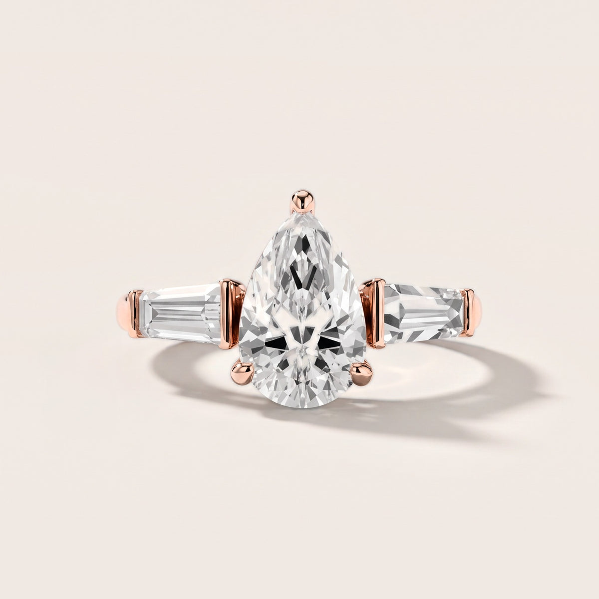 Layla Tapered Baguette Pear Diamond Engagement Ring in Rose Gold [studio-metal-20261024]