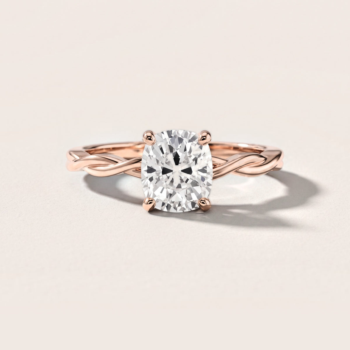 Iris Twist Cushion Diamond Engagement Ring in Rose Gold [studio-metal-20261024]