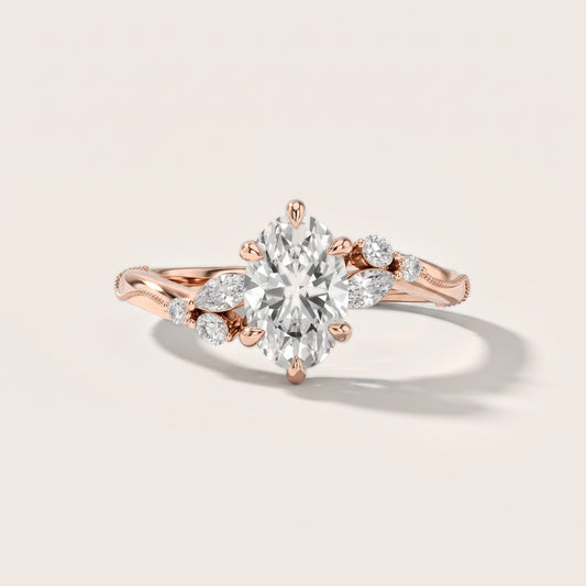 Joanna Milgrain Twist Oval Diamond Engagement Ring in Rose Gold [studio-metal-20261024]