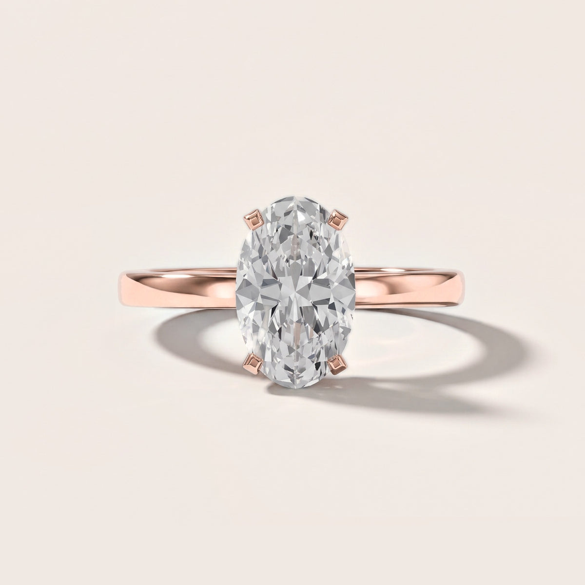Liana Solitaire Claw Prong Oval Diamond Engagement Ring in Rose Gold [studio-metal-20261024]