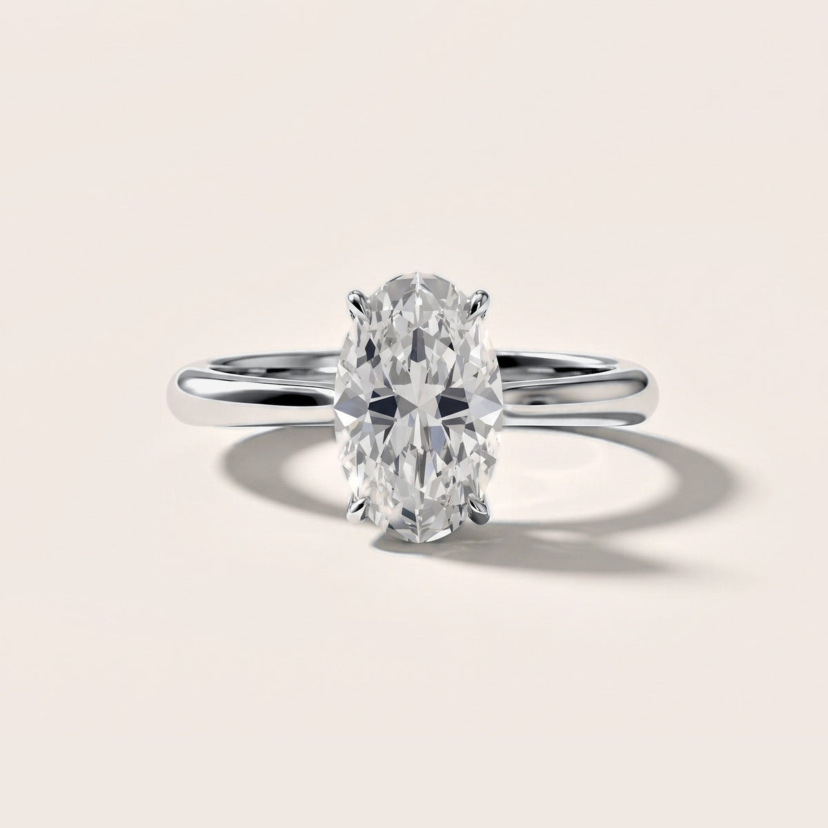 Evie Solitaire Six-Prong Oval Diamond Engagement Ring in White Gold [studio-metal-20261024]