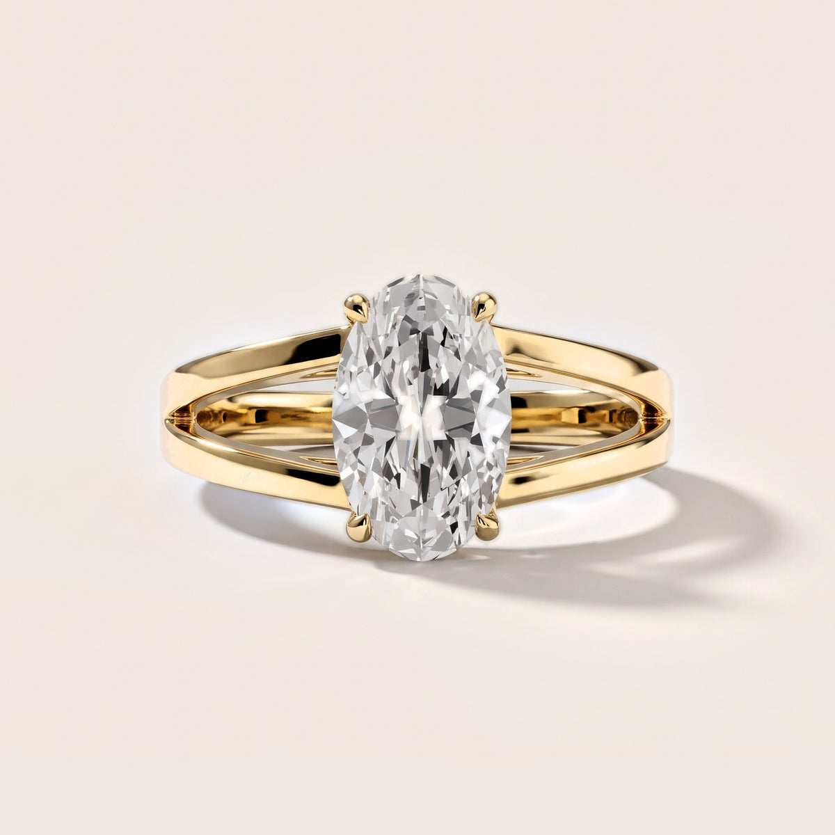 Giselle Solitaire Split Shank Oval Diamond Engagement Ring in Yellow Gold [studio-metal-20261024]
