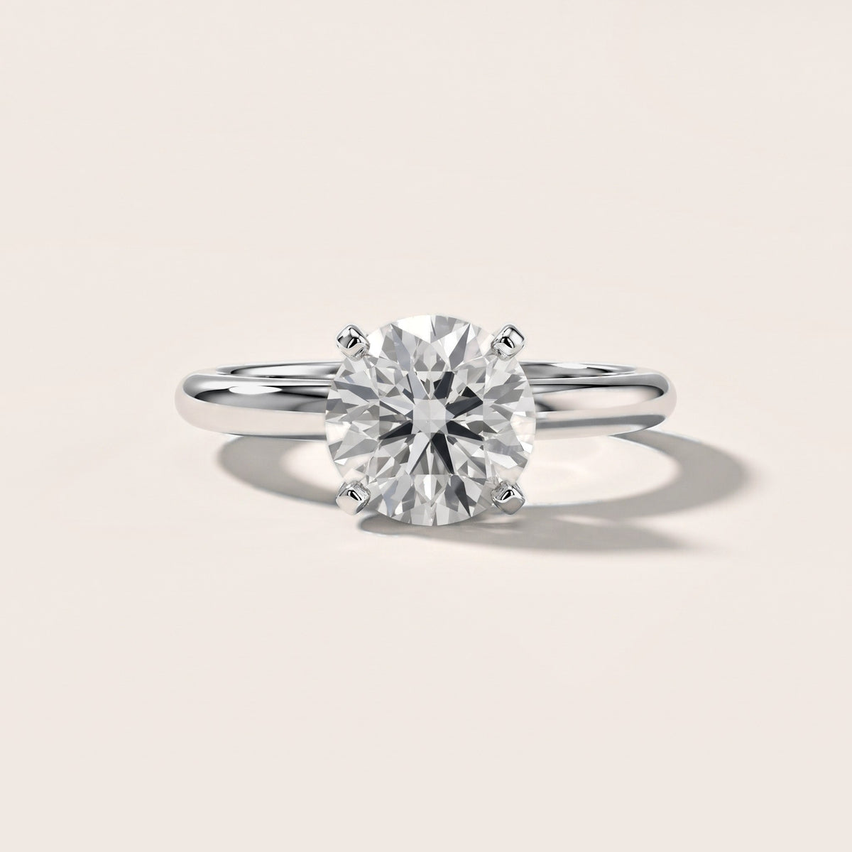 Elena Solitaire Round Diamond Engagement Ring in Silver [studio-metal-20261024]