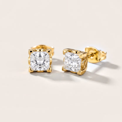 Iris Floral Princess Diamond Earrings in Yellow Gold [studio-metal-20261024]