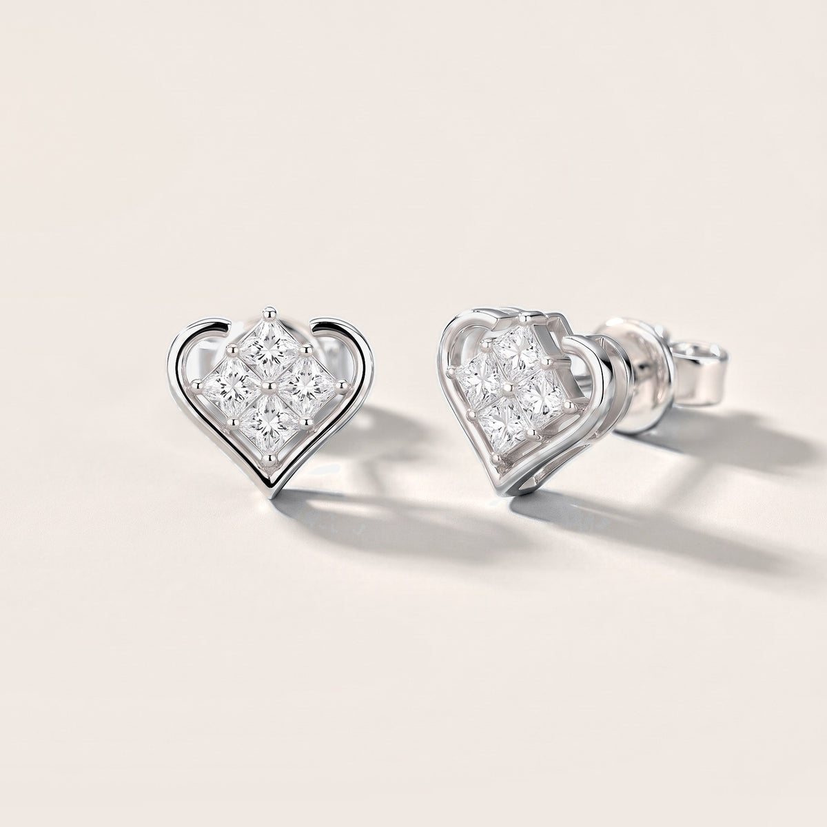 The Juliet Cluster Princess Diamond Earrings in Silver [studio-metal-20261024]