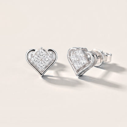 The Juliet Cluster Princess Diamond Earrings in Silver [studio-metal-20261024]