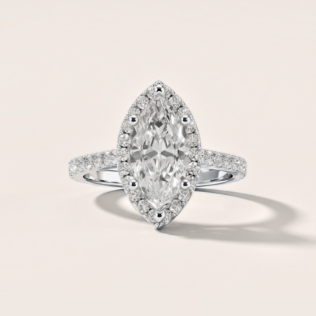 Sophie Halo Pavé Marquise Diamond Engagement Ring in White Gold [studio-metal-20261024]