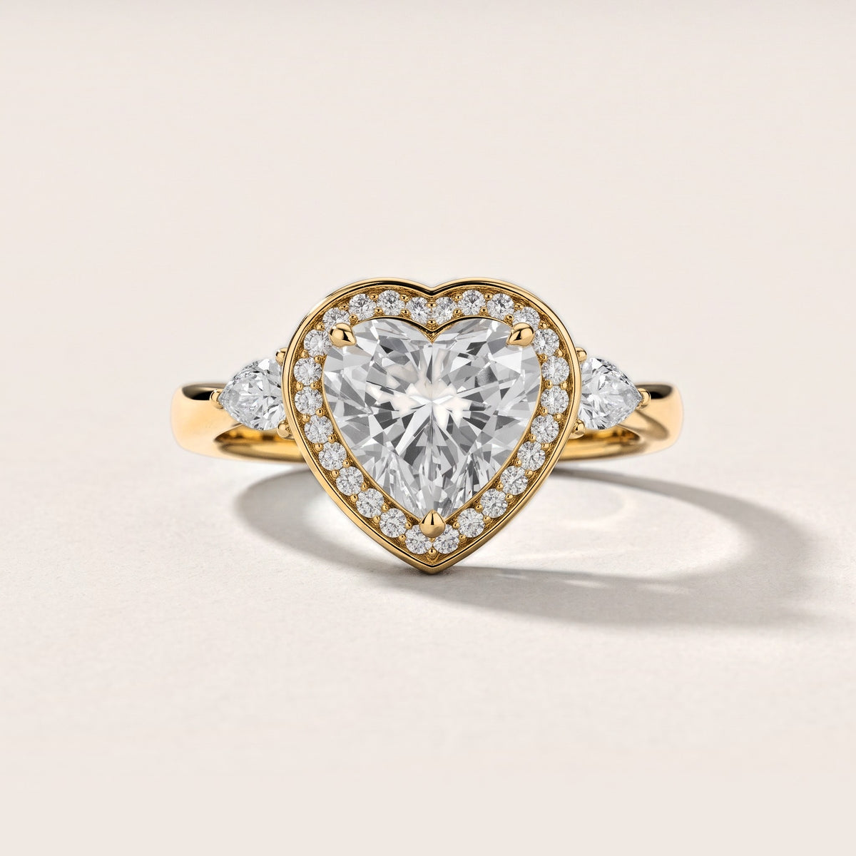 Eliza Halo Sidestone Heart Diamond Engagement Ring in Yellow Gold [studio-metal-20261024]