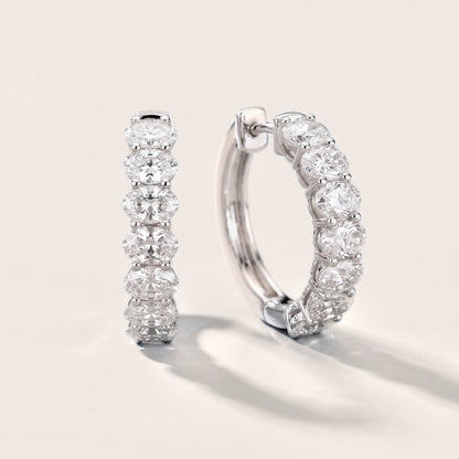 Oval Diamond Hoop Earrings in Platinum [studio-metal-20261024]