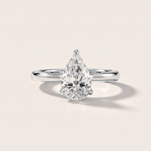 Mena Hidden Halo Pear Diamond Engagement Ring in White Gold [studio-metal-20261024]