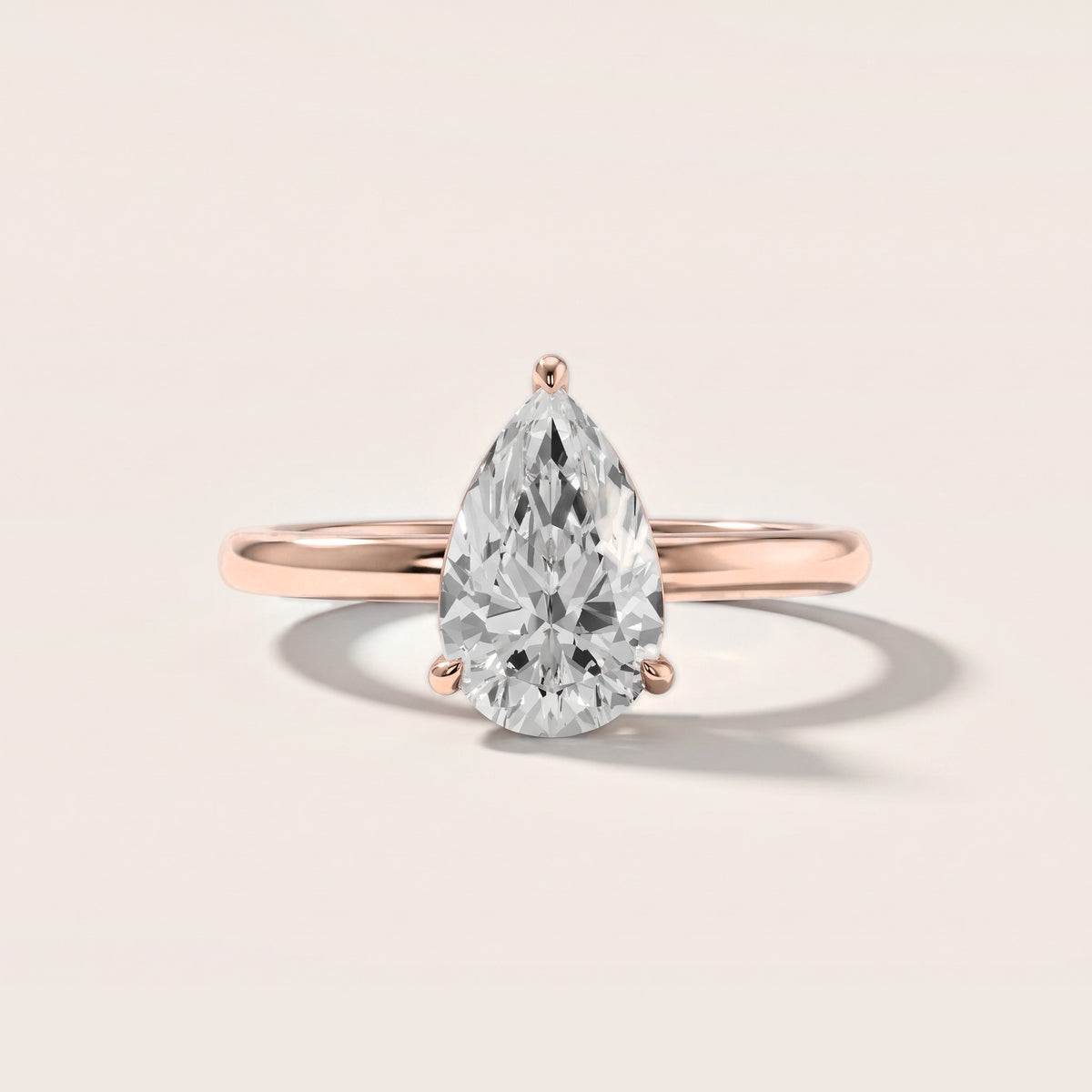 Sadie Cathedral Solitaire Pear Diamond Engagement Ring in Rose Gold [studio-metal-20261024]