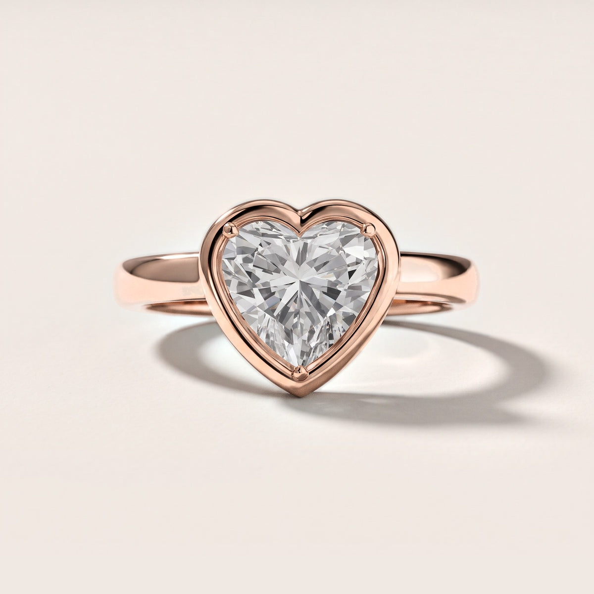 Alina Bezel Solitaire Heart Diamond Engagement Ring in Rose Gold [studio-metal-20261024]
