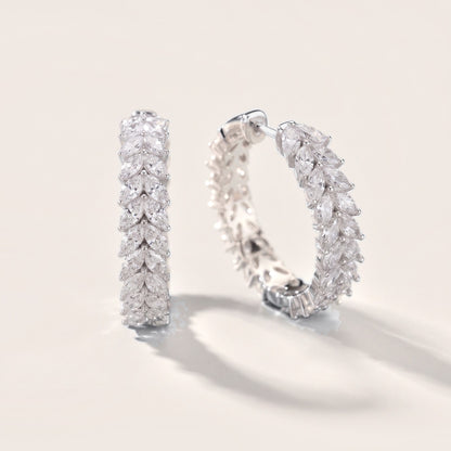 The Laurel Marquise Diamond Hoop Earrings in Platinum [studio-metal-20261024]
