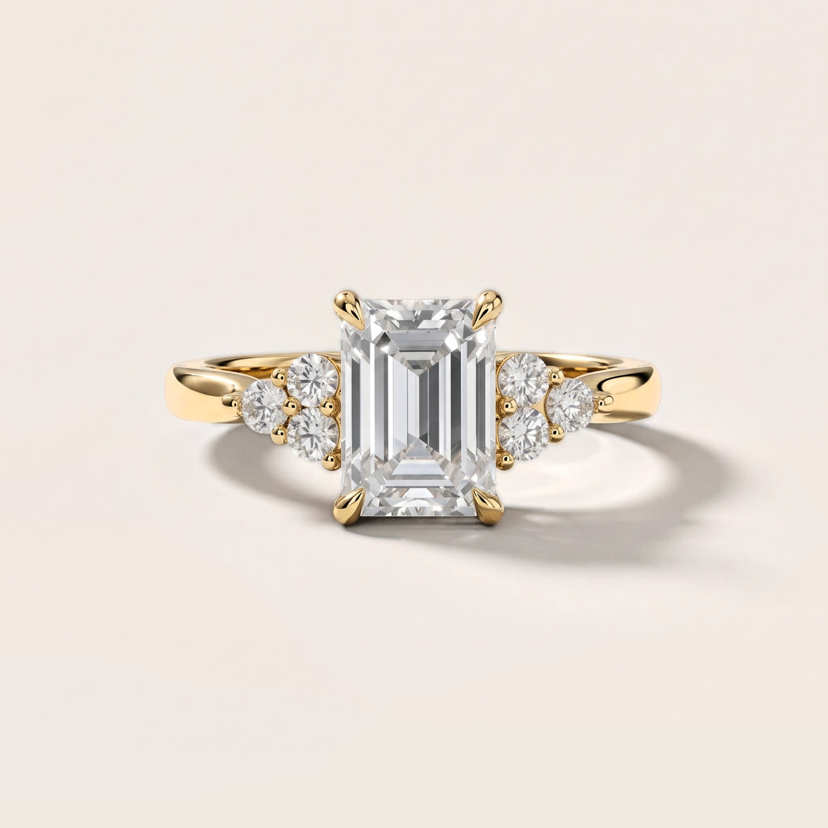 Anya Sidestone Cluster Emerald Diamond Engagement Ring in Yellow Gold [studio-metal-20261024]