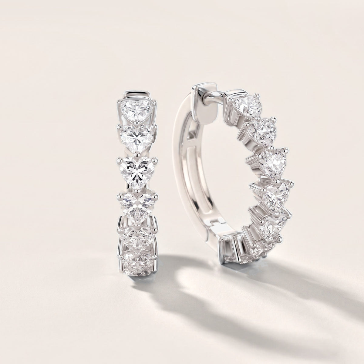 Endless Devotion Heart Diamond Huggie Hoop Earrings in Silver [studio-metal-20261024]