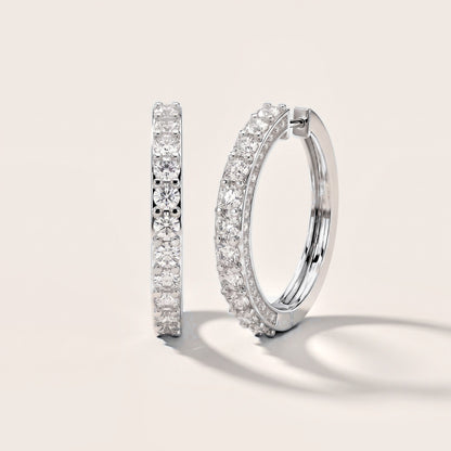 Round Diamond Hoop Earrings in Silver [studio-metal-20261024]