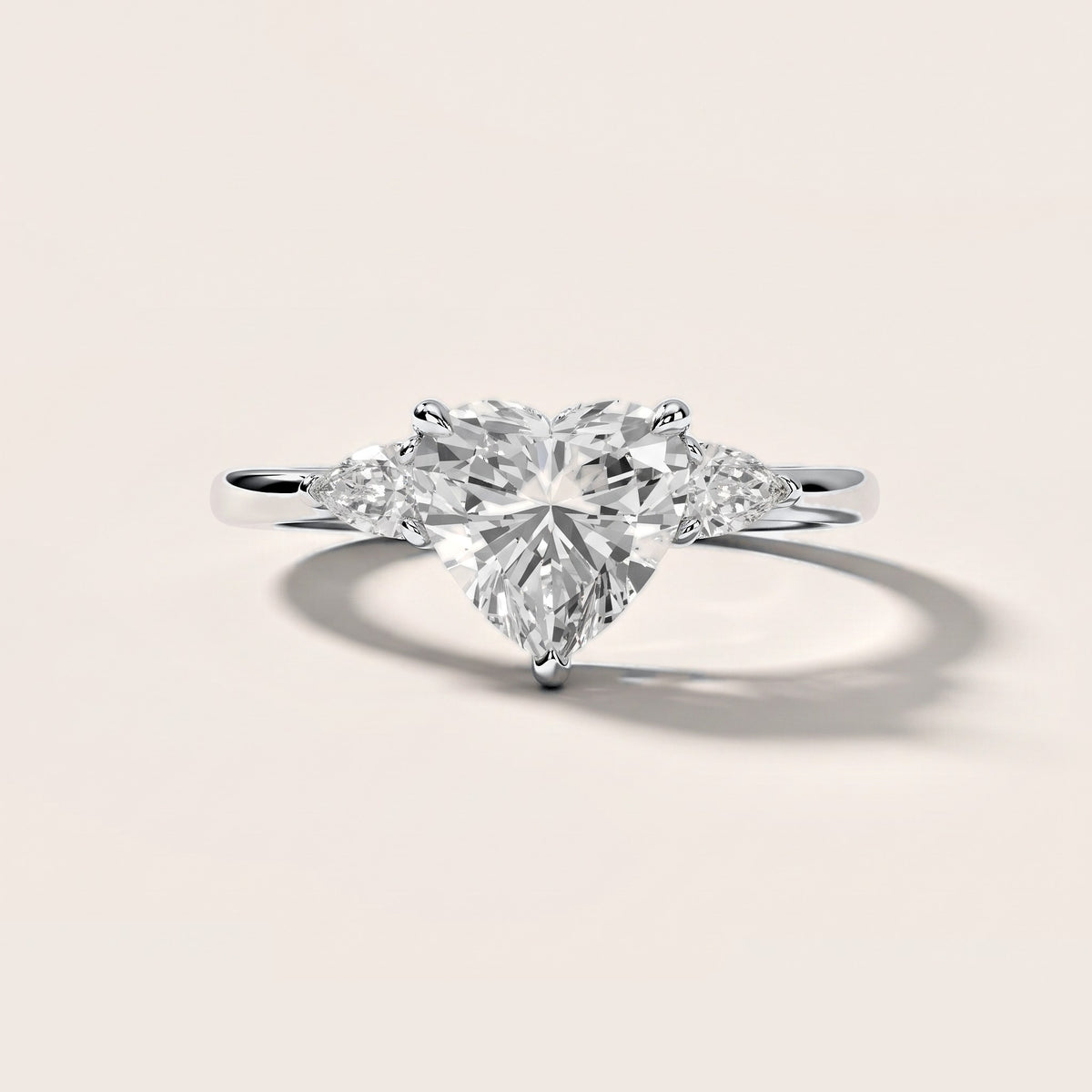 Leila Three-Stone Heart Diamond Engagement Ring in Silver [studio-metal-20261024]