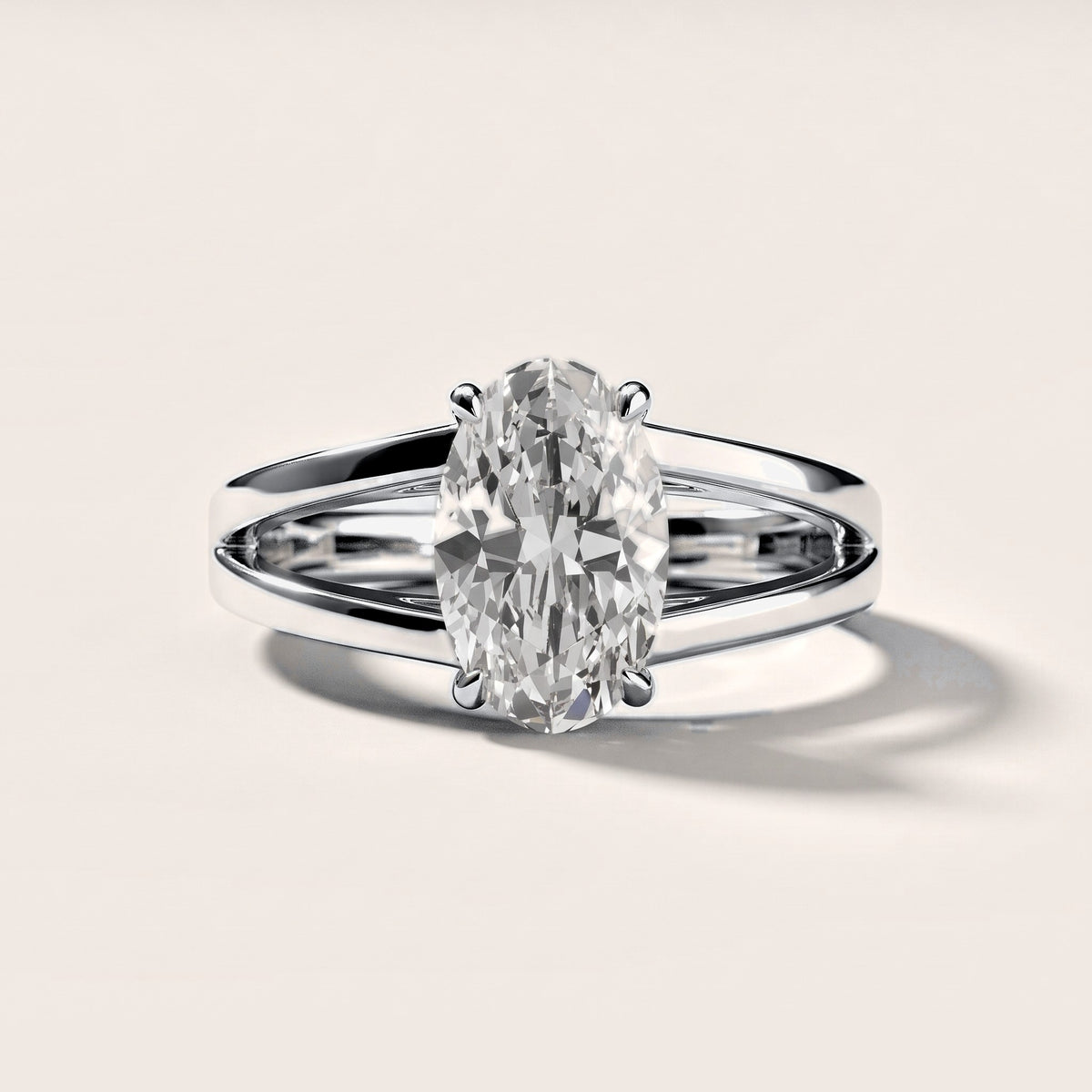 Giselle Solitaire Split Shank Oval Diamond Engagement Ring in Silver [studio-metal-20261024]