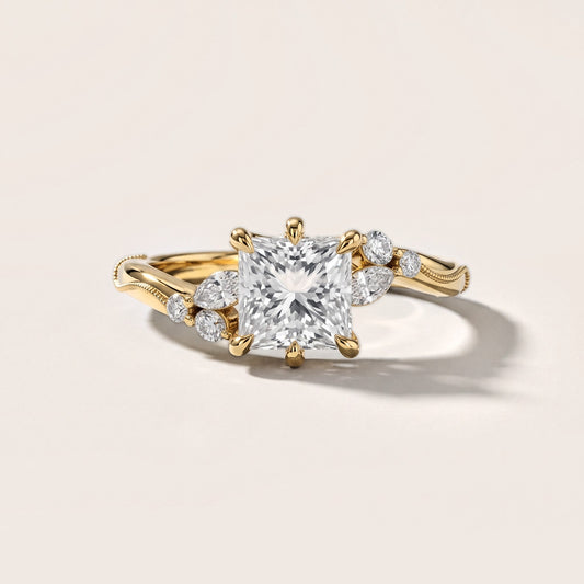 Joanna Milgrain Twist Princess Diamond Engagement Ring in Yellow Gold [studio-metal-20261024]