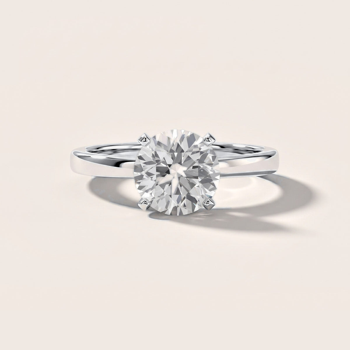 Liana Solitaire Claw Prong Round Diamond Engagement Ring in Platinum [studio-metal-20261024]