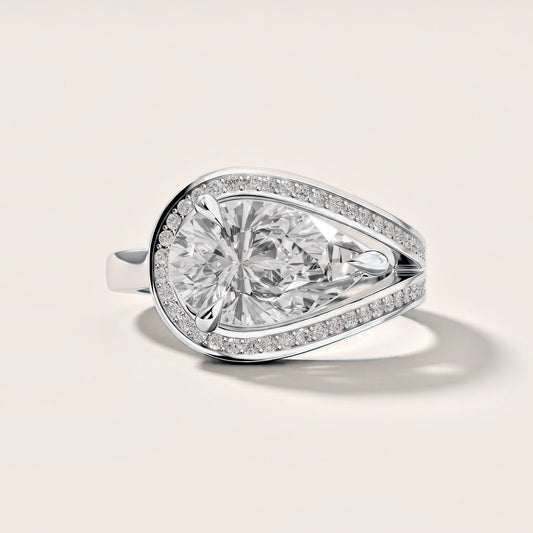 Ellery East-West Split Shank Pear Diamond Engagement Ring in White Gold [studio-metal-20261024]