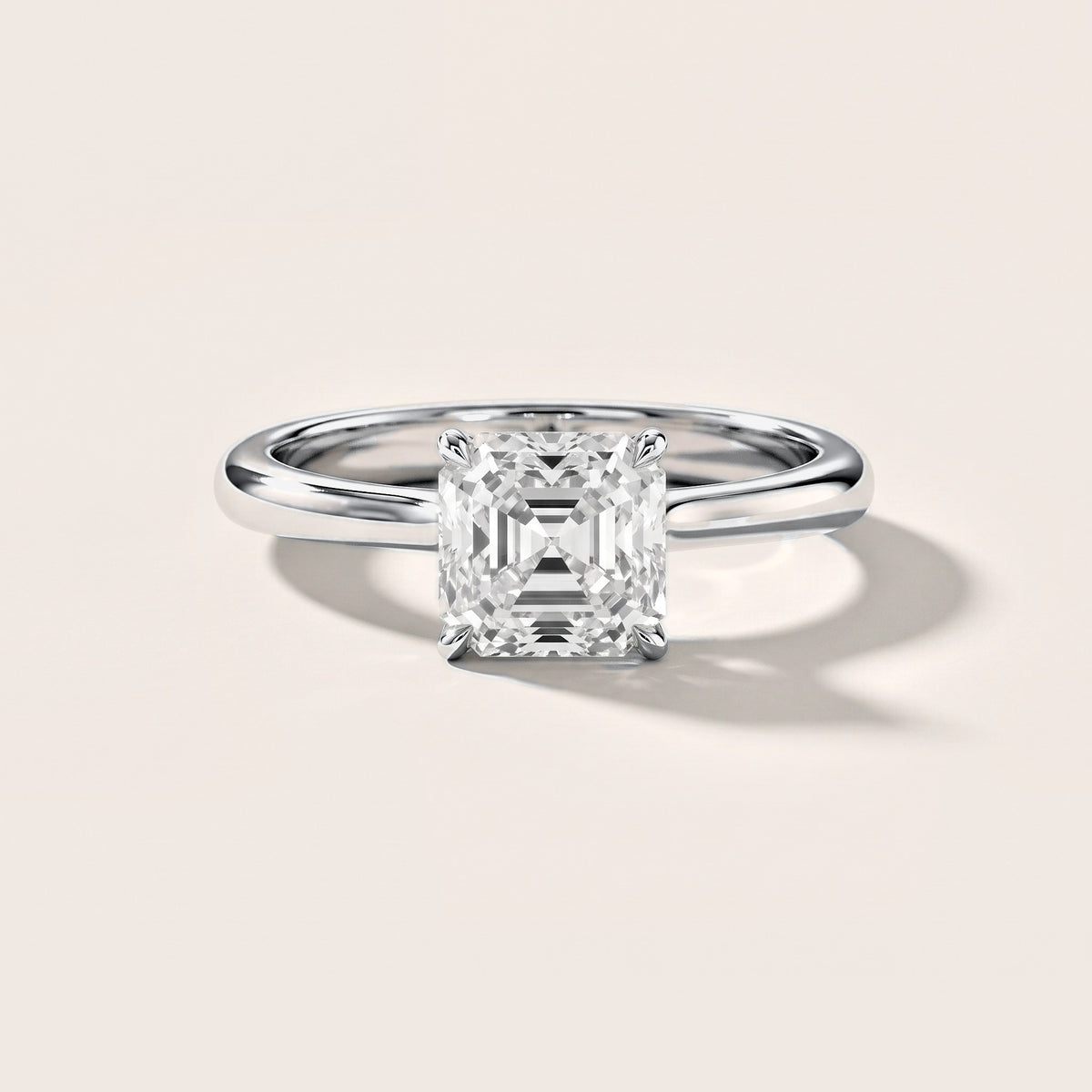 Evie Solitaire Six-Prong Asscher Diamond Engagement Ring in Platinum [studio-metal-20261024]