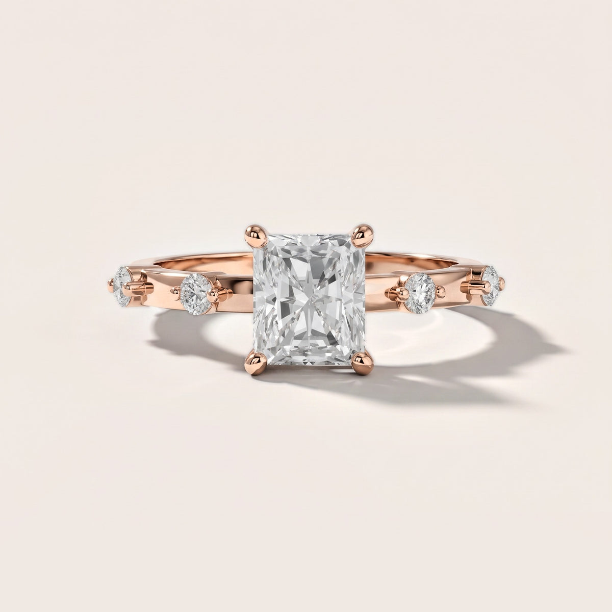 Elena Radiance Radiant Diamond Engagement Ring in Rose Gold [studio-metal-20261024]