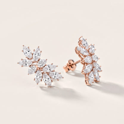 Willow Spray Marquise & Pear Diamond Climber Earrings in Rose Gold [studio-metal-20261024]