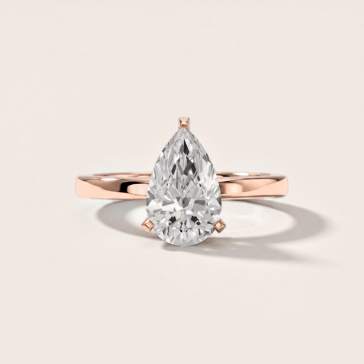 Liana Solitaire Claw Prong Pear Diamond Engagement Ring in Rose Gold [studio-metal-20261024]
