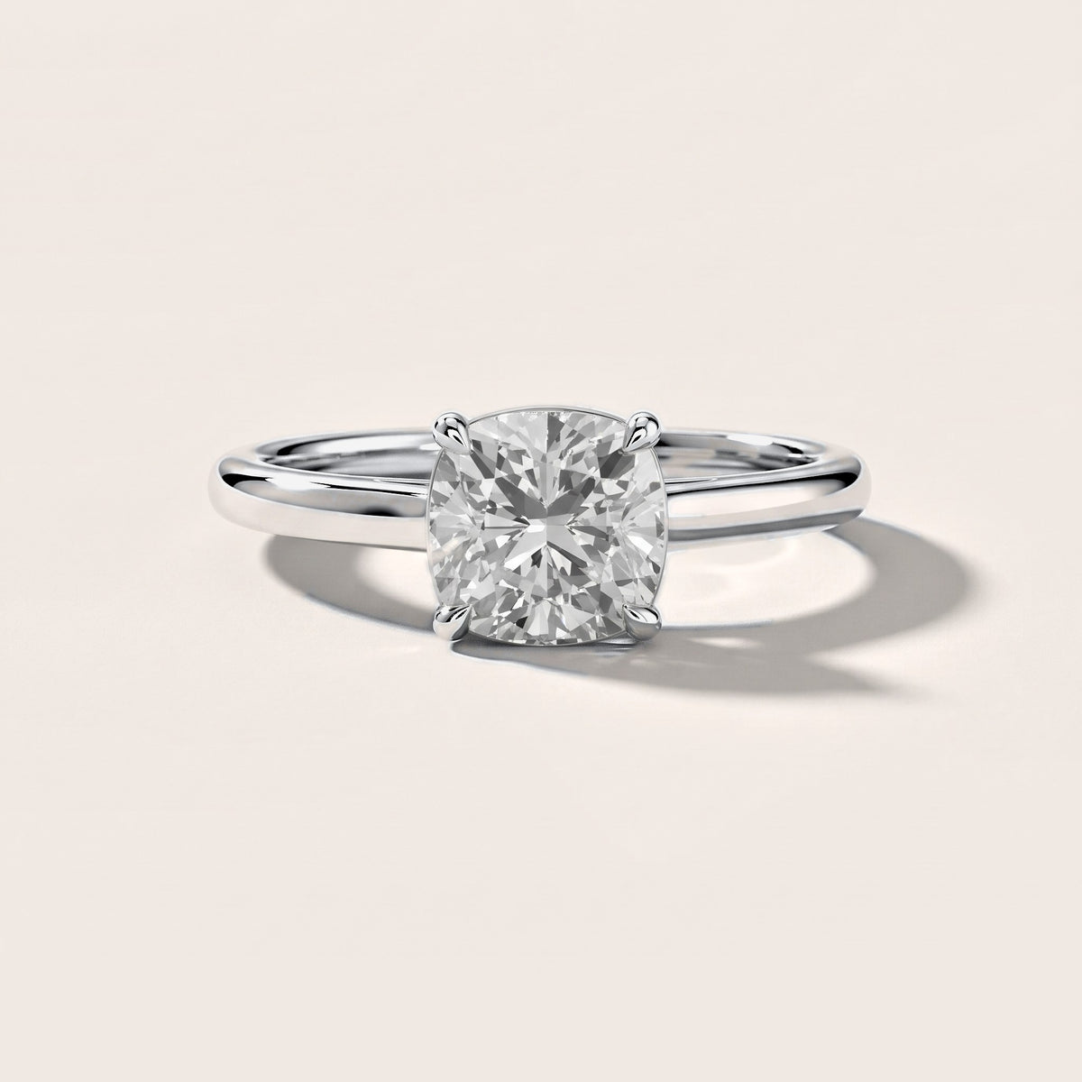 Sadie Cathedral Solitaire Cushion Diamond Engagement Ring in White Gold [studio-metal-20261024]
