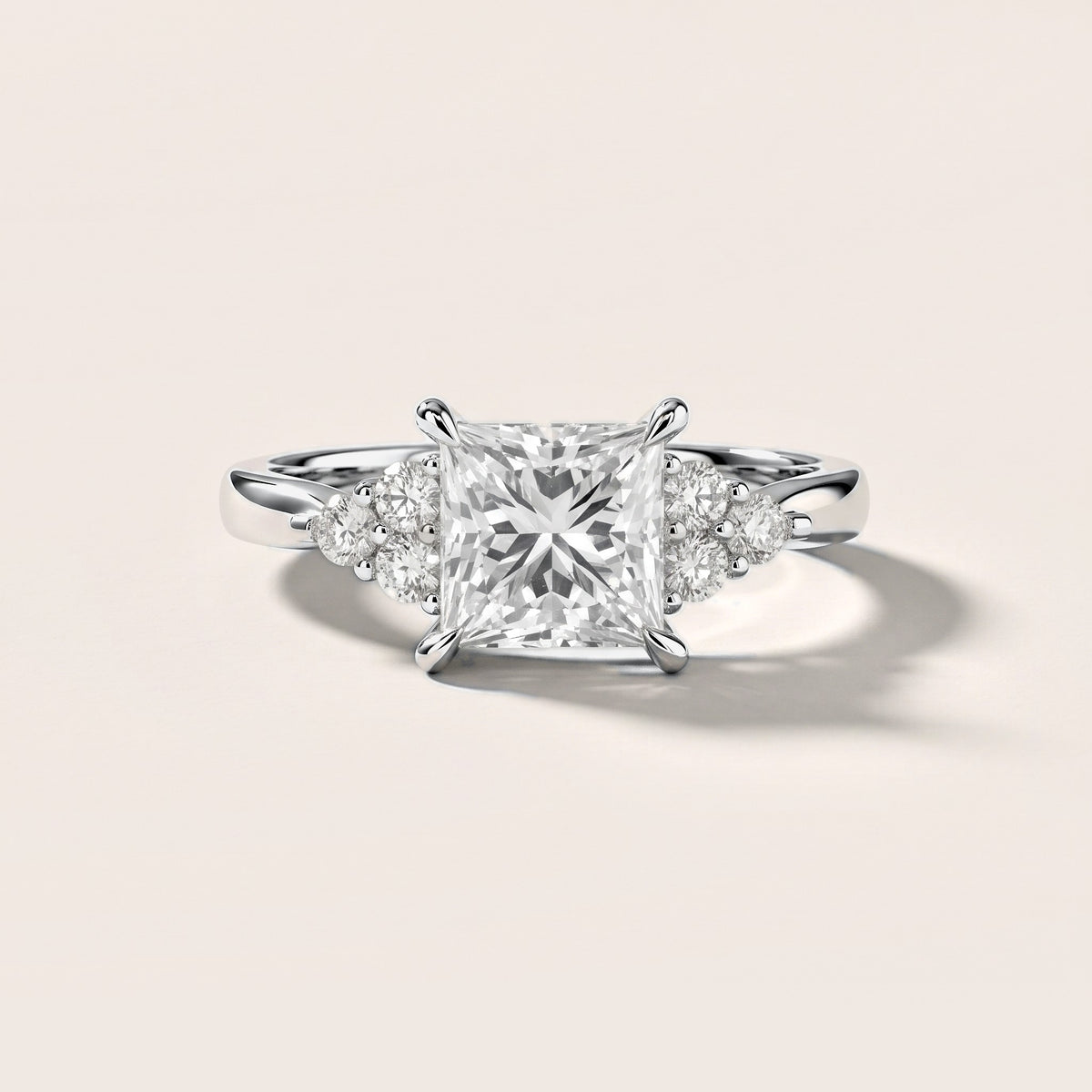 Anya Sidestone Cluster Princess Diamond Engagement Ring in Platinum [studio-metal-20261024]