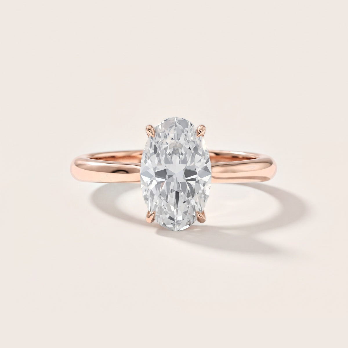 Evie Solitaire Six-Prong Oval Diamond Engagement Ring in Rose Gold [studio-metal-20261024]