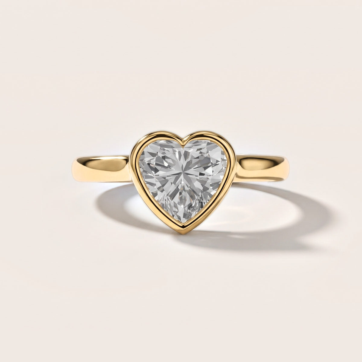 Jolie Bezel Solitaire Heart Diamond Engagement Ring in Yellow Gold [studio-metal-20261024]