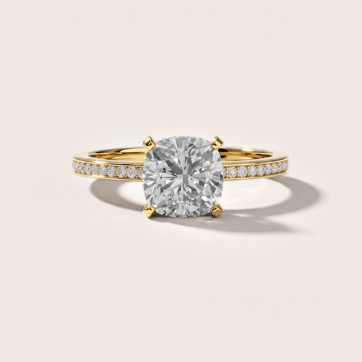 Naia Hidden Halo Cushion Diamond Engagement Ring in Yellow Gold [studio-metal-20261024]