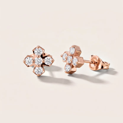 5-Stone Round Diamond Clove Earrings in Rose Gold [studio-metal-20261024]