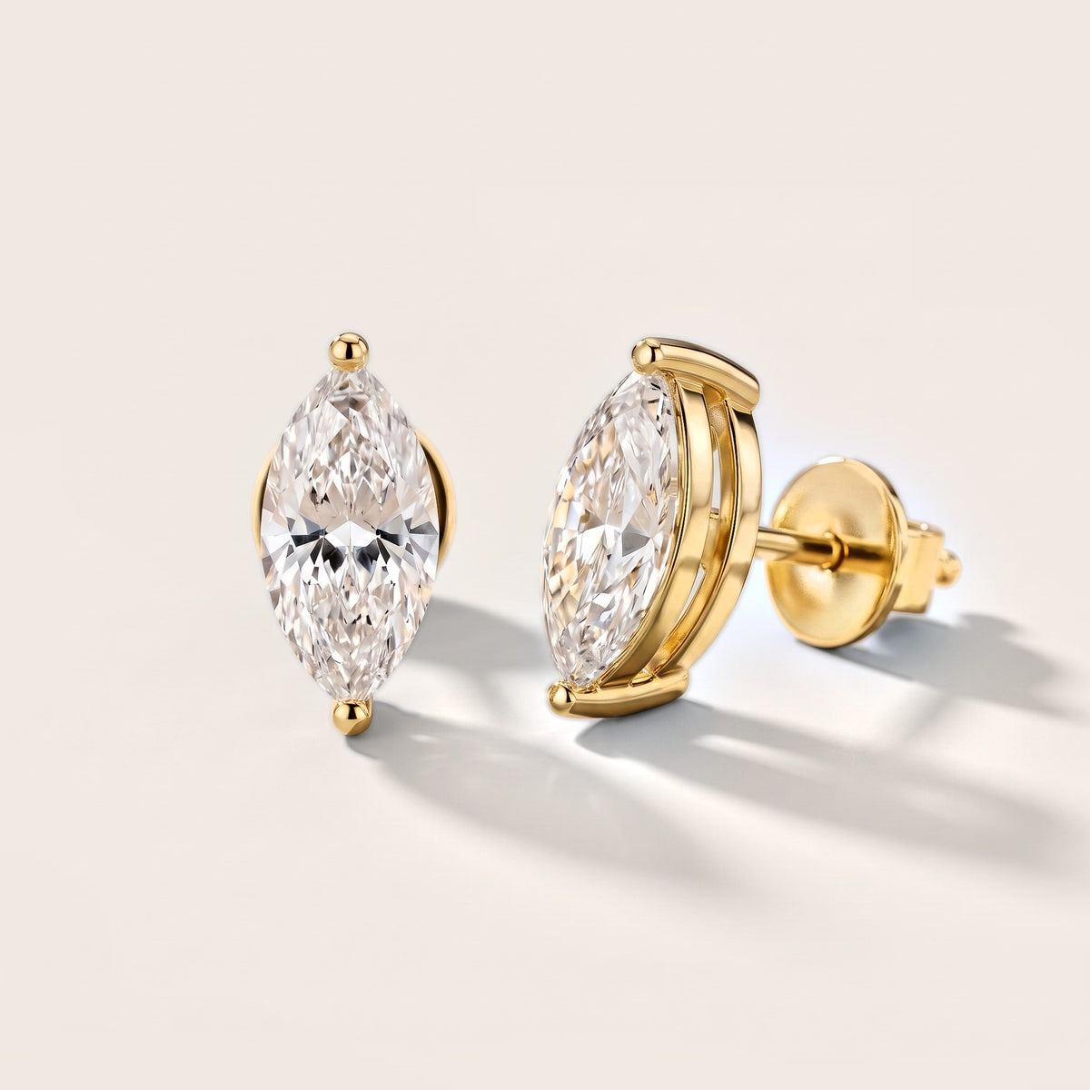 Almond Bloom Marquise Diamond Earrings in Yellow Gold [studio-metal-20261024]