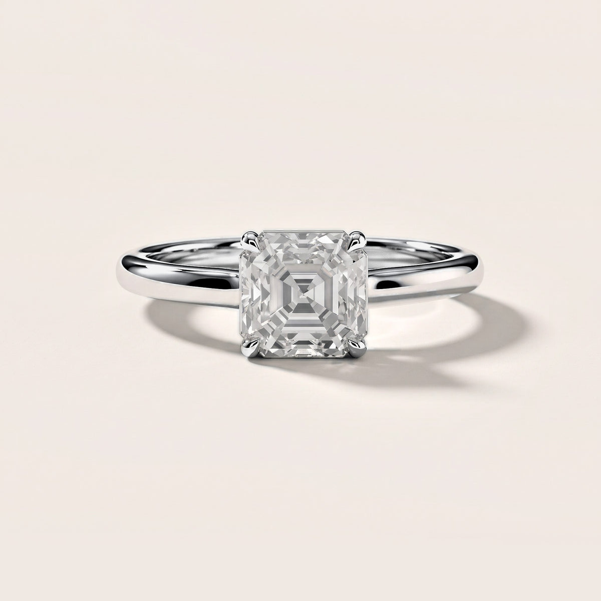 Sadie Cathedral Solitaire Asscher Diamond Engagement Ring in Silver [studio-metal-20261024]