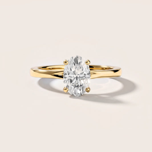 Matilda Cathedral Solitaire Oval Diamond Engagement Ring in Yellow Gold [studio-metal-20261024]